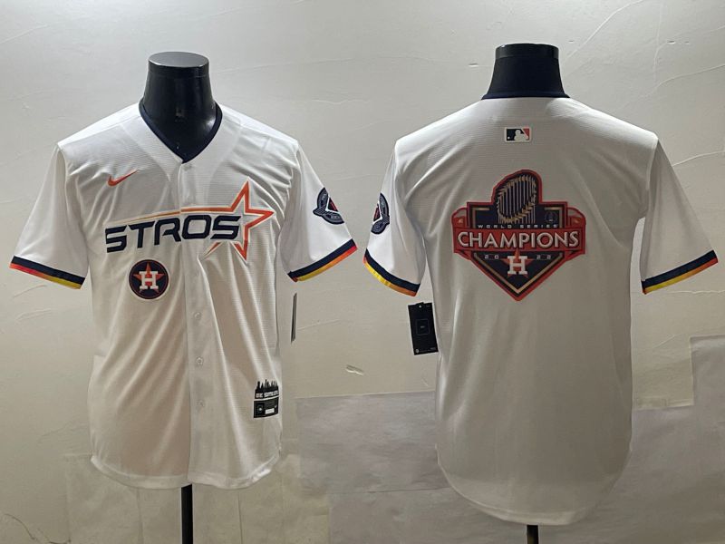 Men Houston Astros Blank White Three generations Joint Name 2025 Nike MLB Jersey style 20